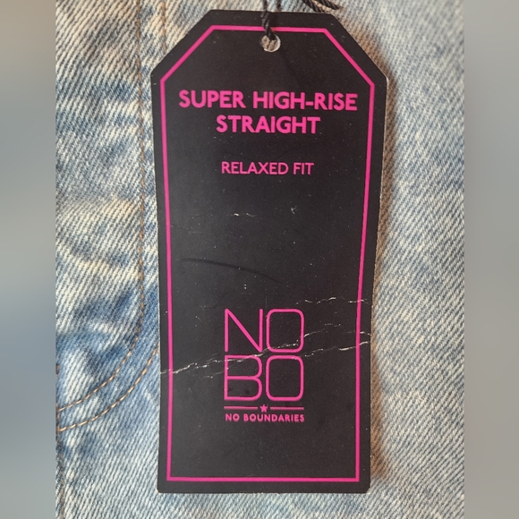 NoBo New Distressed Super High Rise Straight Jeans Size 11 - Picture 6 of 10